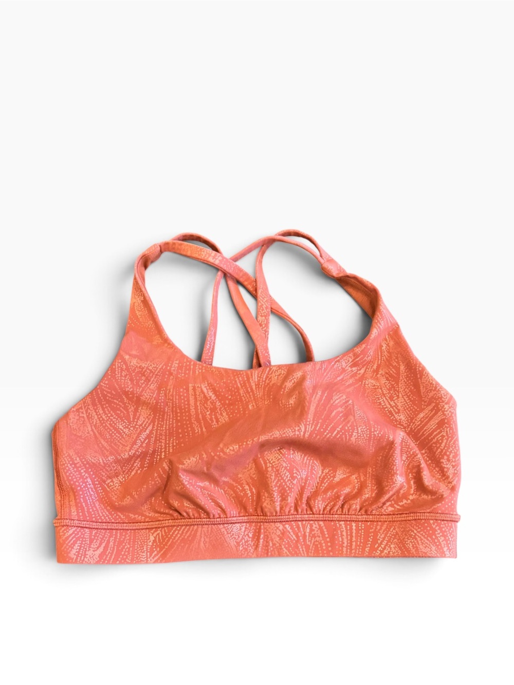 lululemon athletica Shiny Coral-Print Strappy Low-Impact Sports Bra
